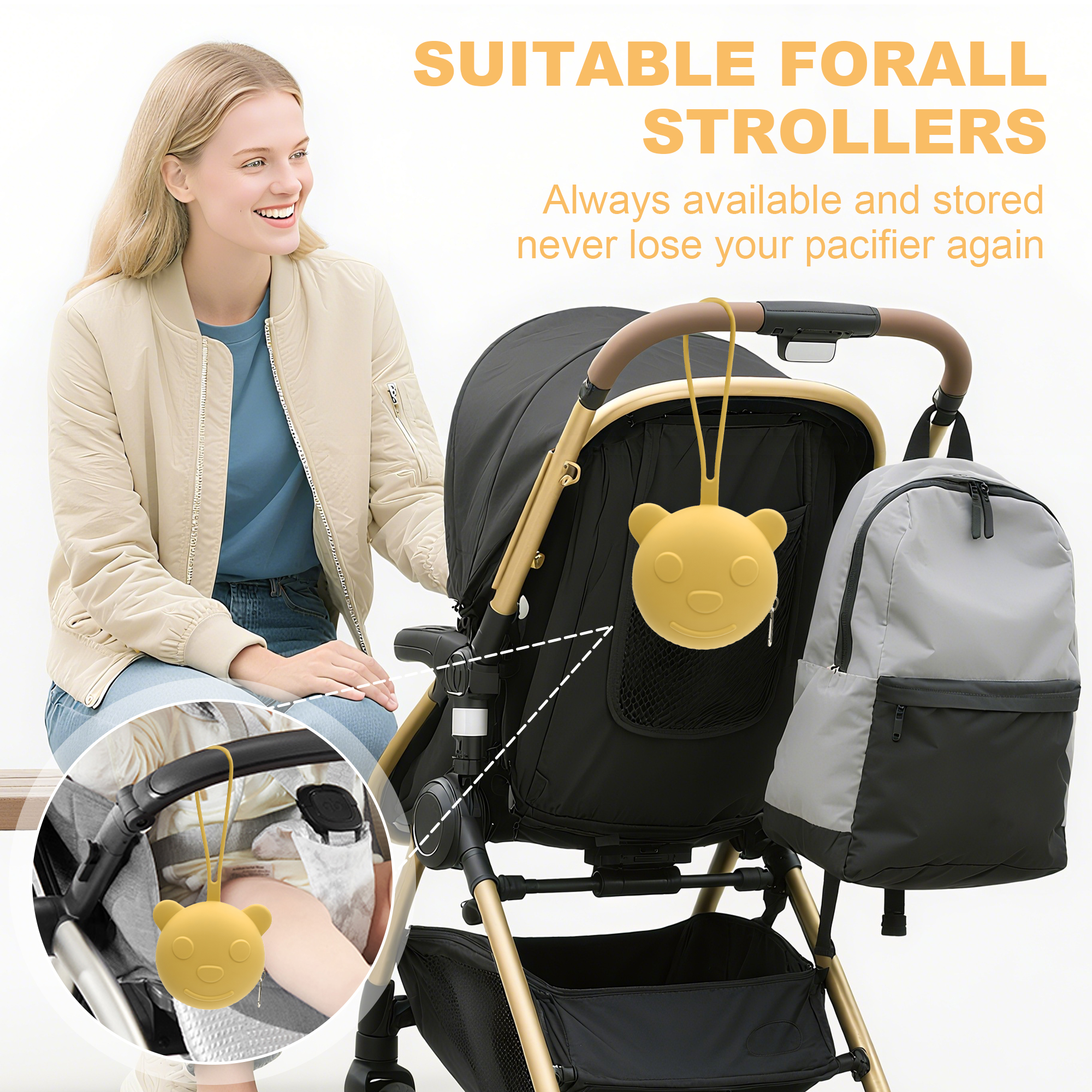 Portable silicone pacifier bag - огляд і ціна Backpack Diaper Bag
