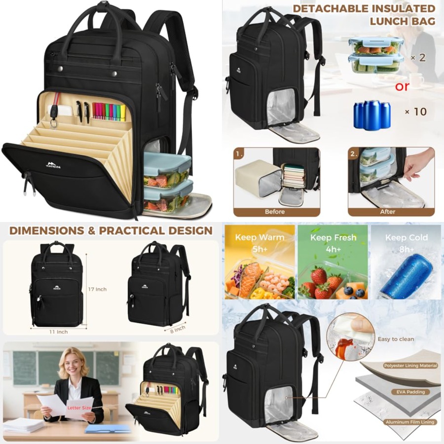 Teacher Backpack with Lunch Co - огляд і ціна Laptop Backpack 15.6