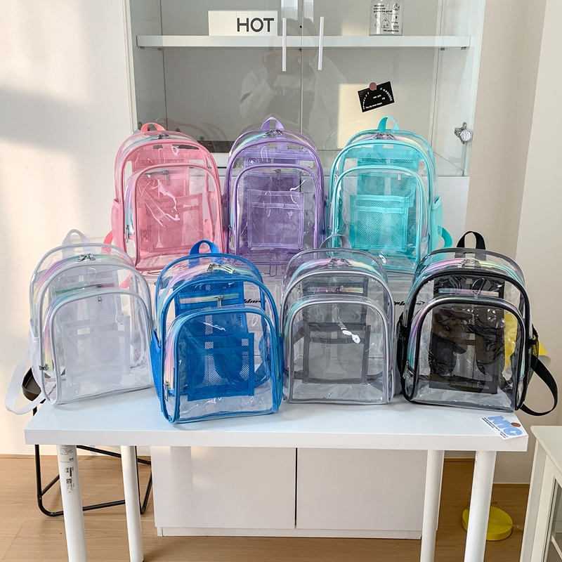 PVC Transparent Zipper Large C - огляд і ціна Fashion Backpack Women