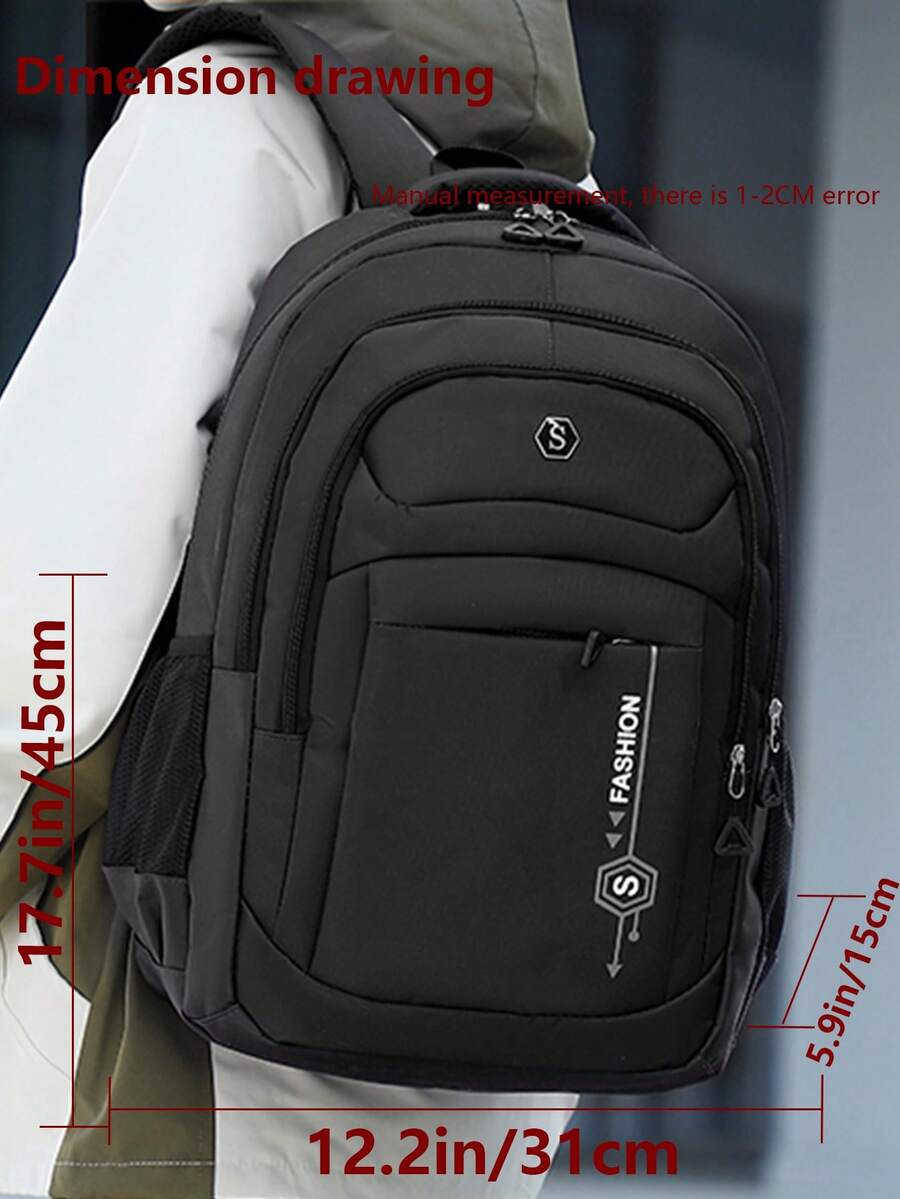Multi-Compartment Letter Print - огляд і ціна Laptop Backpack 15.6