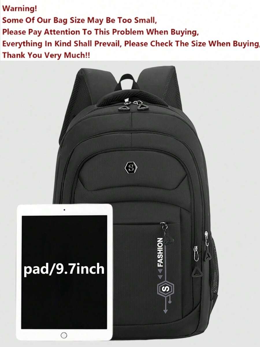 Multi-Compartment Letter Print - огляд і ціна Laptop Backpack 15.6
