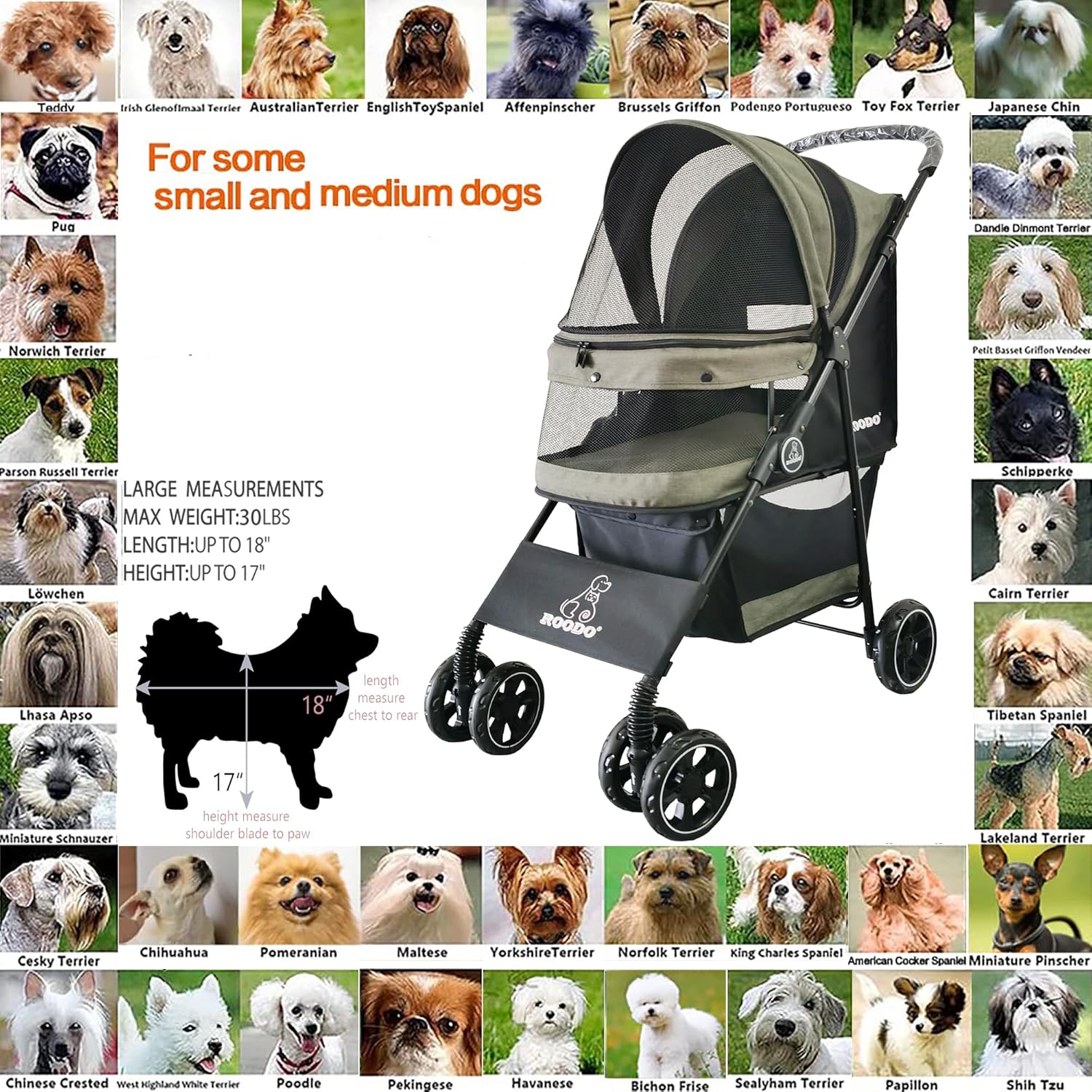 4 Wheel Dog Cat Pet Stroller,  - огляд і ціна Foldable Backpack Small