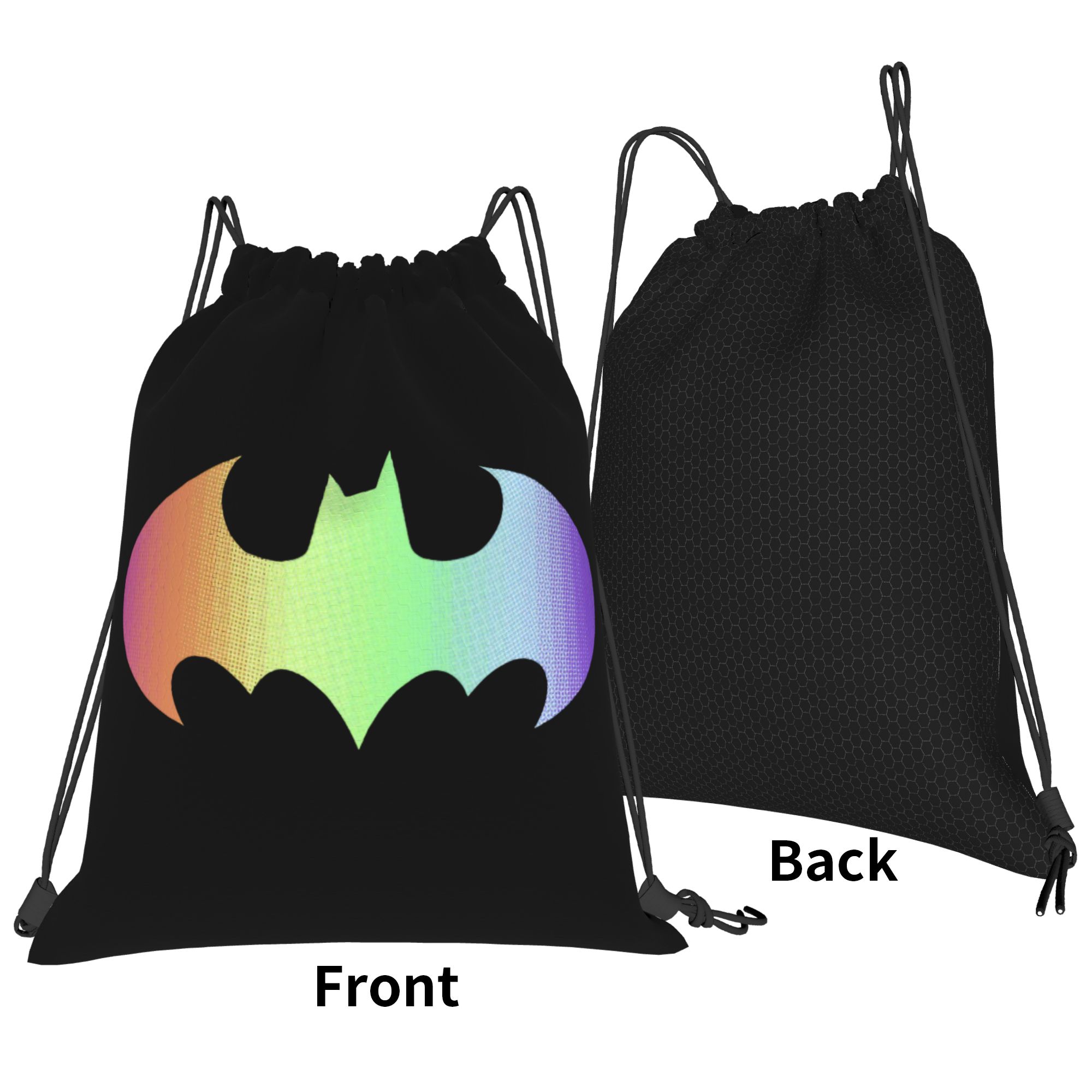 Batmans Logo Rainbow Gradient  - огляд і ціна Drawstring Gym Bag