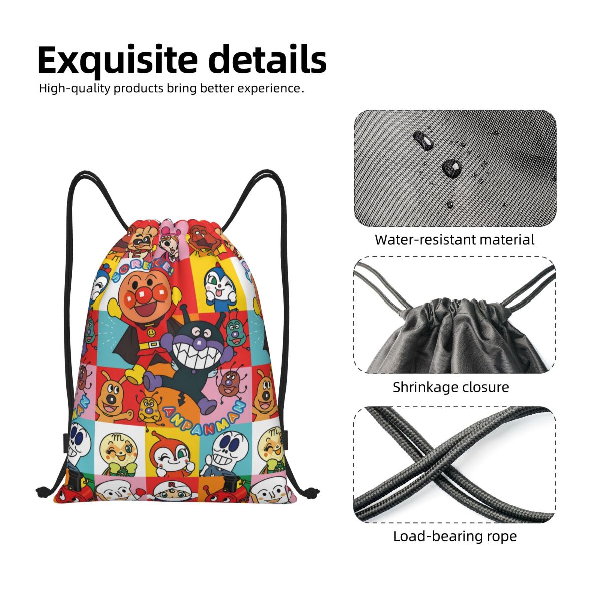 A-Anpanmanes Bread Movie Draws - огляд і ціна Drawstring Gym Bag