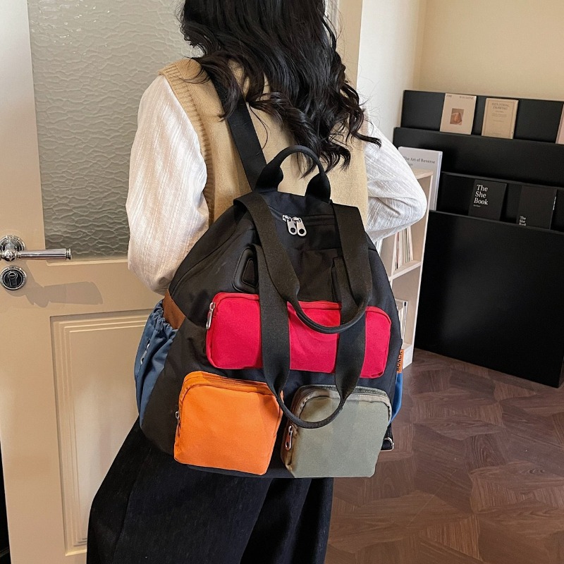 Multi-pocket Checkered Youth B - огляд і ціна Canvas Backpack Casual