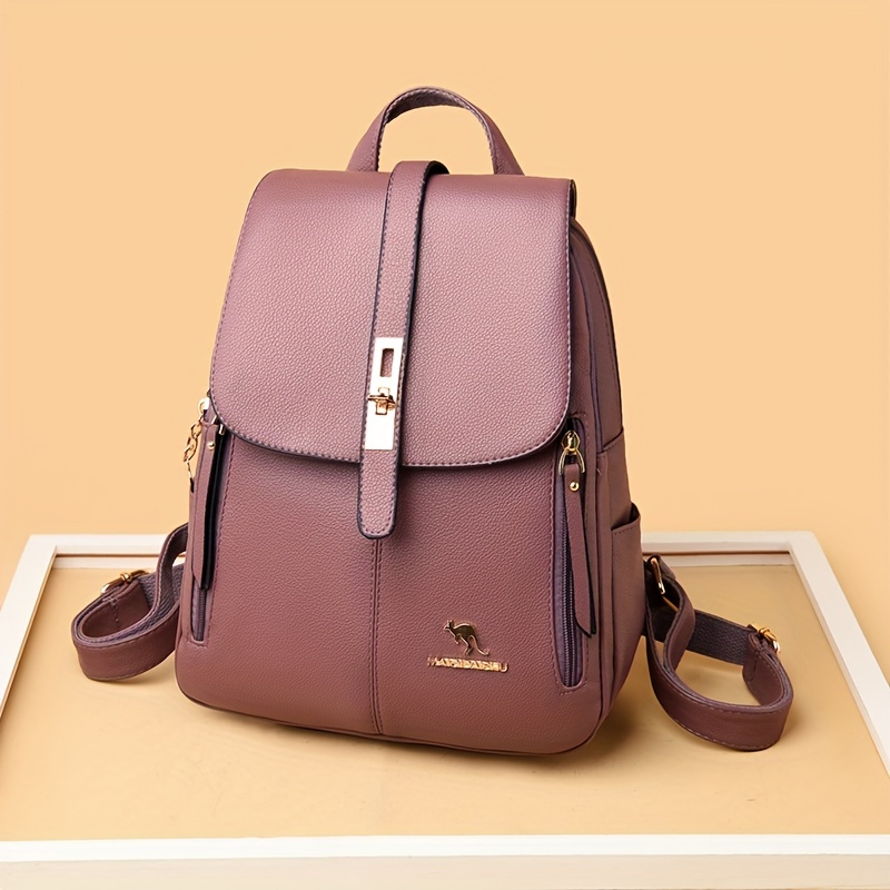 Elegant Wine Red Leather Backp - огляд і ціна Travel Backpack Anti Theft