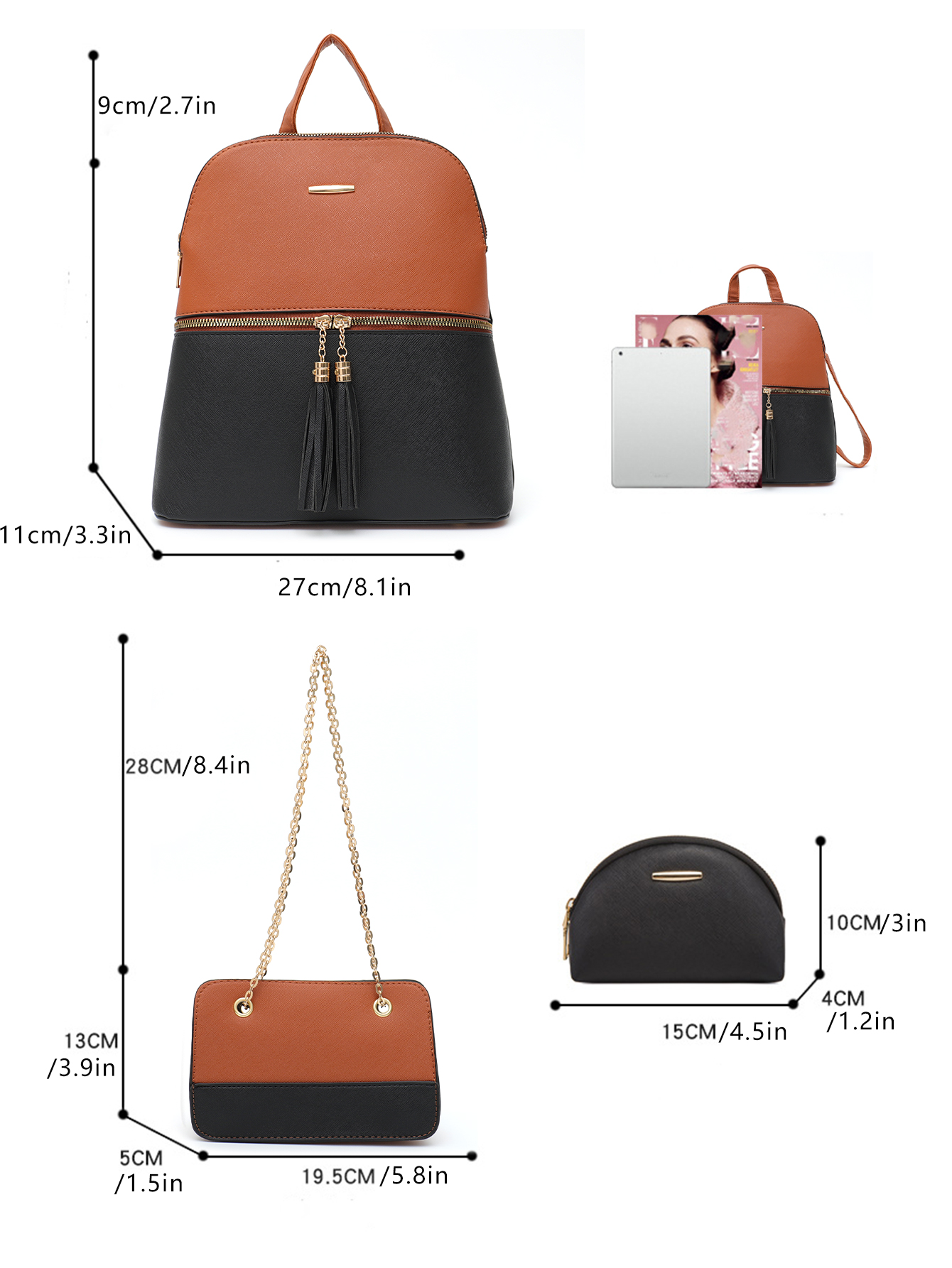 4 PCS Bags Set Women's Fashion - огляд і ціна Mini Backpack Purse