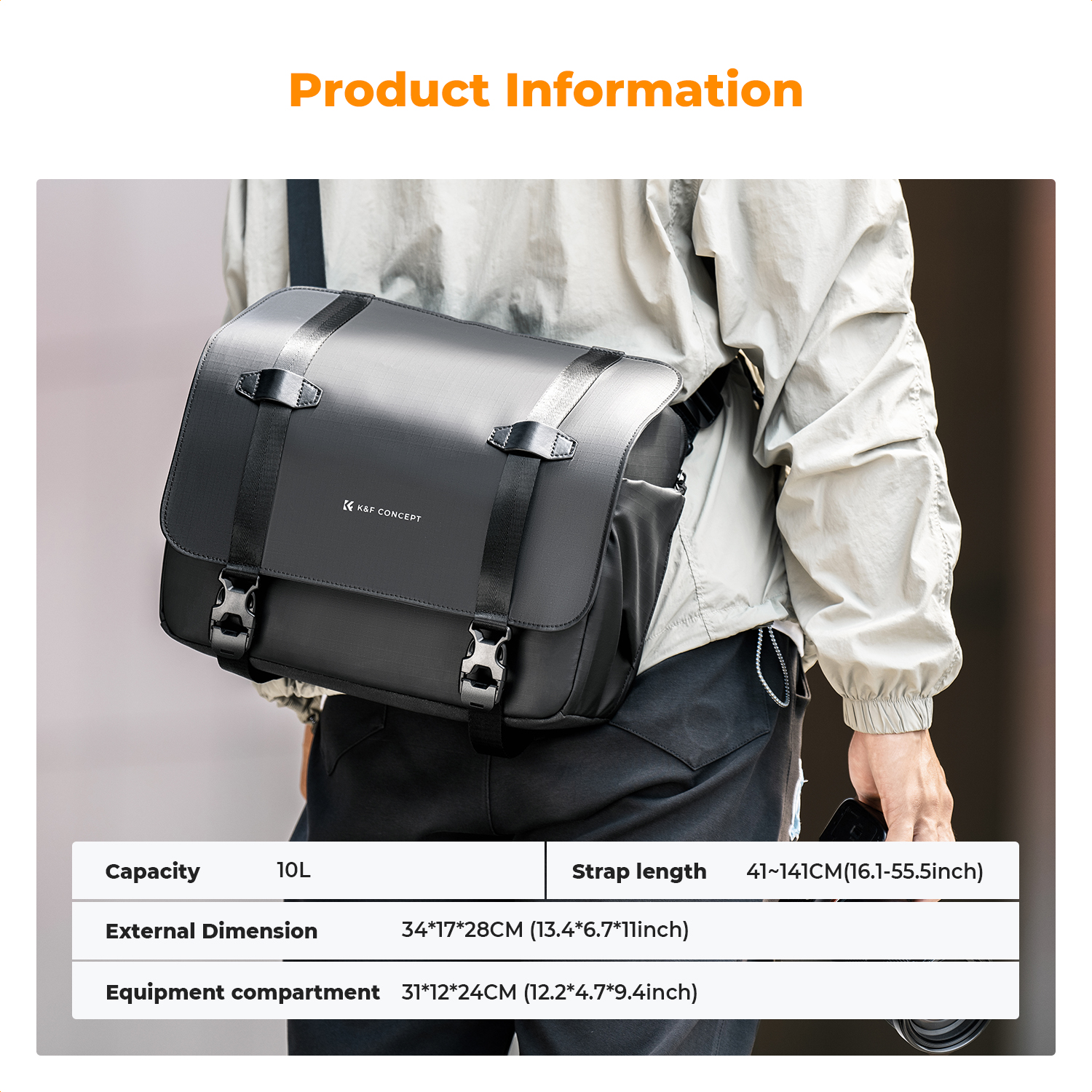K&F CONCEPT 10L Camera Sling B - огляд і ціна Rain Cover Backpack
