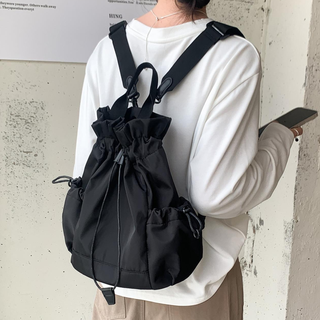 Multi-function Drawstring Buck - огляд і ціна Canvas Backpack Casual