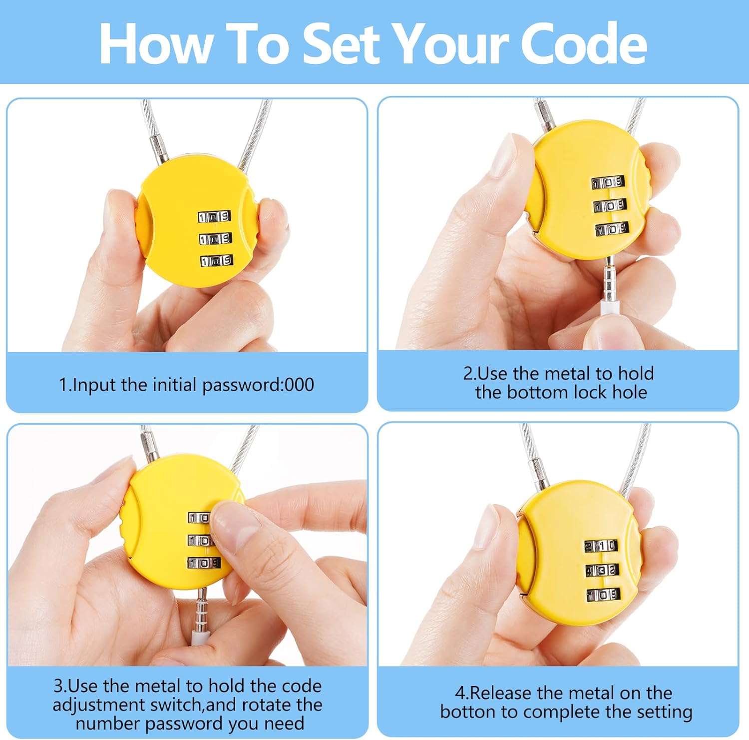 8 Pack Combination Wire Lock 3 - огляд і ціна Backpack Lock Combo